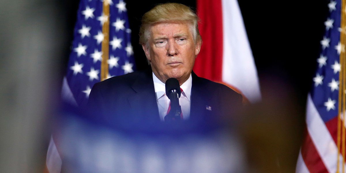 Donald Trump speaks at a campaign rally in Tampa, Florida, August 24, 2016.