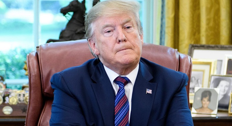 Now-former President Donald Trump in the White House Oval Office.BRENDAN SMIALOWSKI/AFP via Getty Images