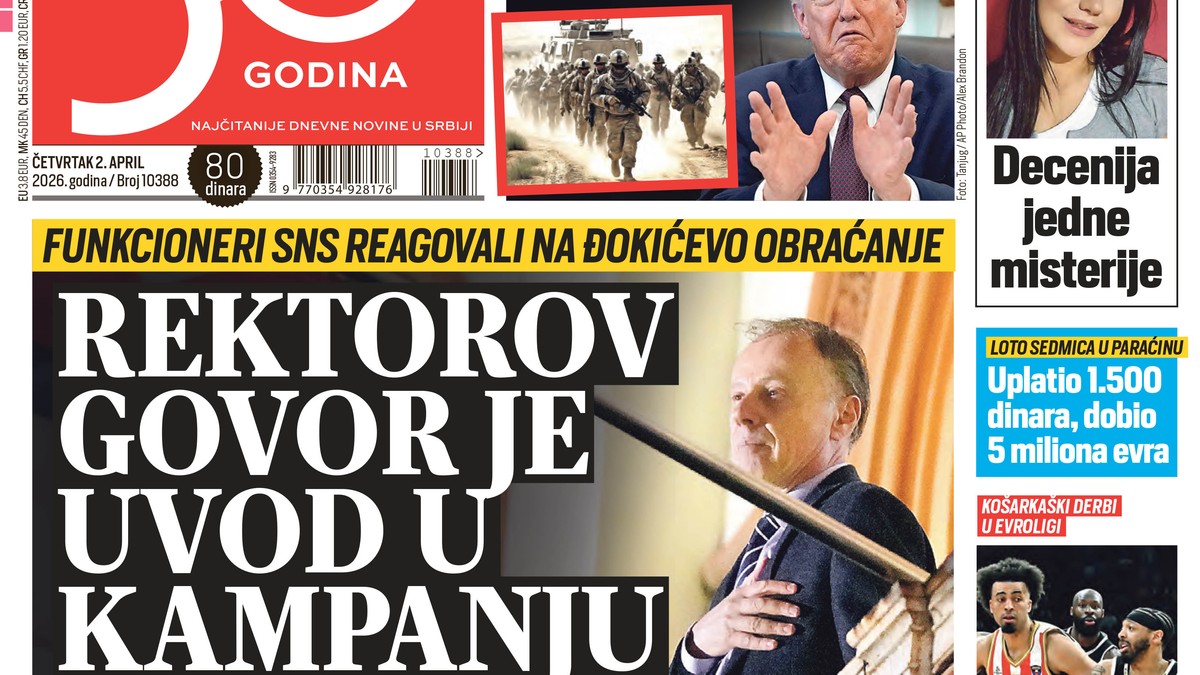 Blic naslovna strana za 02.04