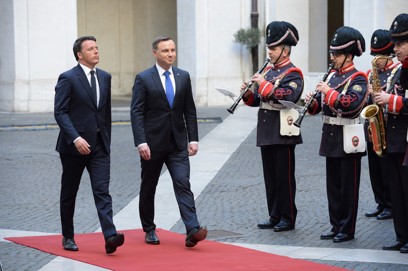 Andrzej Duda i Matteo Renzi