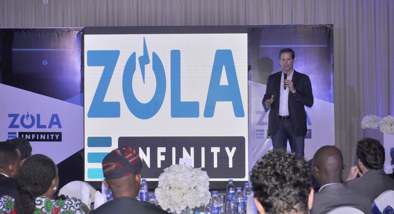 Global Chief Executive Officer, ZOLA Electric, Mr. Bill Lenihan delivering his presentation at the ZOLA Electric Nigeria Customer Launch event held in Lagos recently.