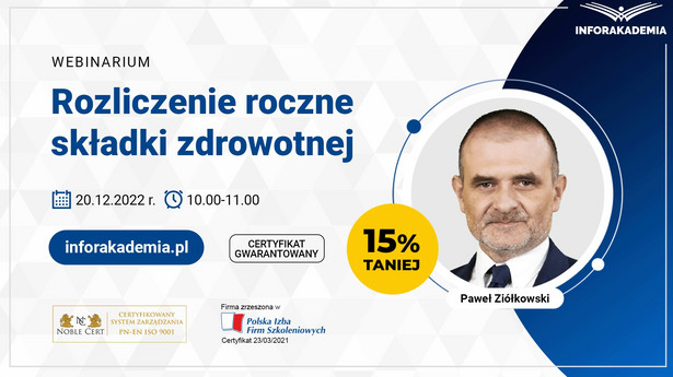 Rozliczenie roczne składki zdrowotnej