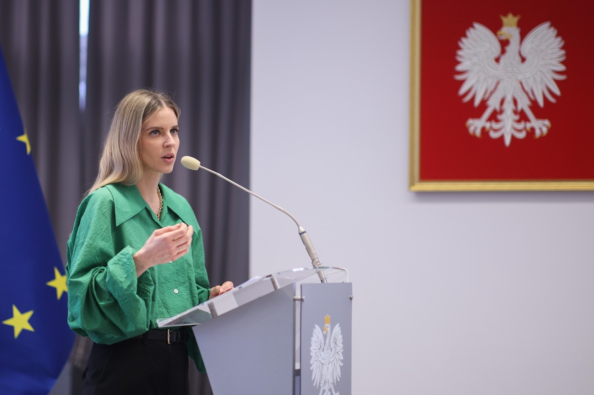 Sekretarz stanu w Ministerstwie Rodziny, Pracy i Polityki Społecznej Aleksandra Gajewska. PAP/Łukasz Gągulski
