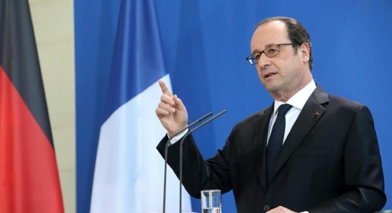 French President Francois Hollande said Europe must engage in a firm dialogue with the US with a goal towards solving global problems