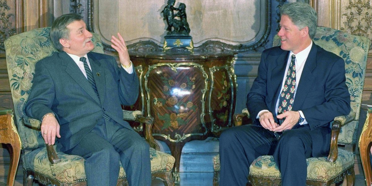 Lech Wałęsa i Bill Clinton w 1994 r.