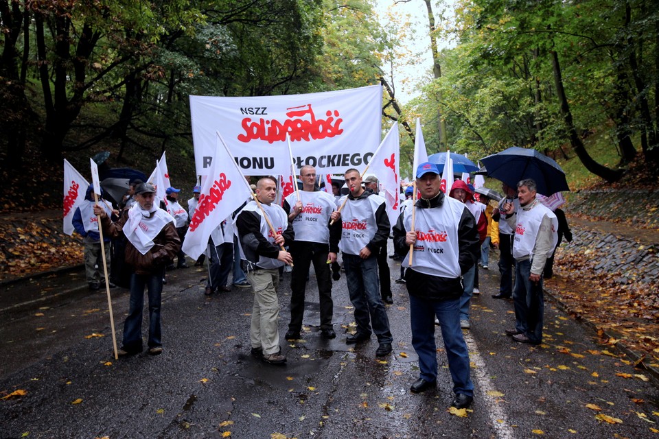 WARSZAWA SOLIDARNOŚĆ PROTEST PRZECIWKO CIĘCIOM BUDŻETOWYM