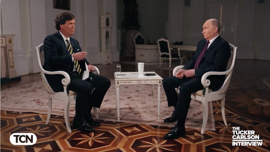 Władimir Putin w trakcie wywiadu