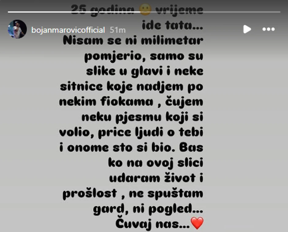 Objava Bojana Marovića