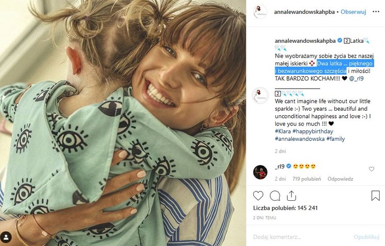 Anna Lewandowka z córką Klarą