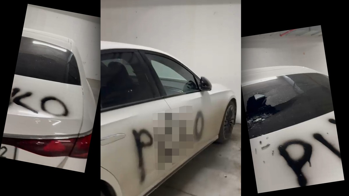 Demoliran automobil u Beogradu 