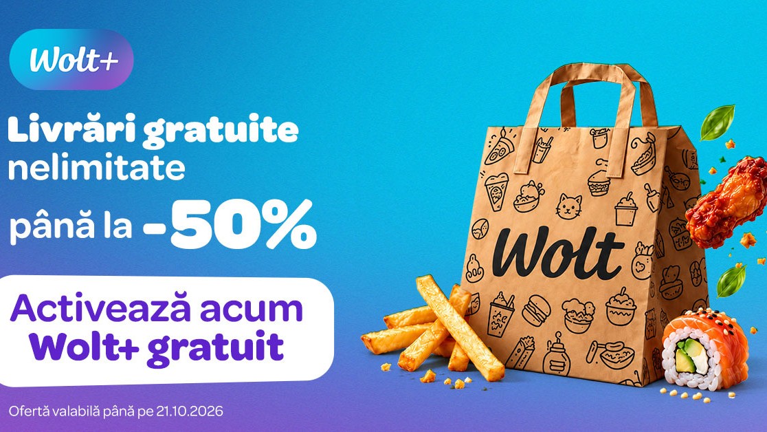 Wolt+ Weeks ajunge în România: oferte exclusive și abonamente Wolt+ gratuite