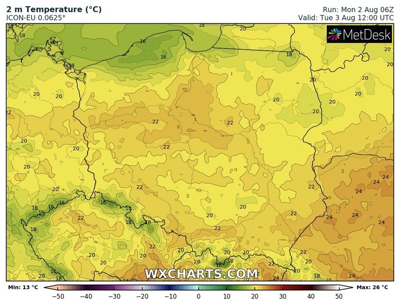 We wtorek termometry pokażą na ogół 21-24 st. C