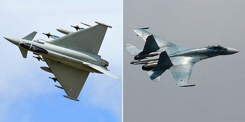 Eurofighter Typhoon FGR4 i SU-30 MKI Flanker