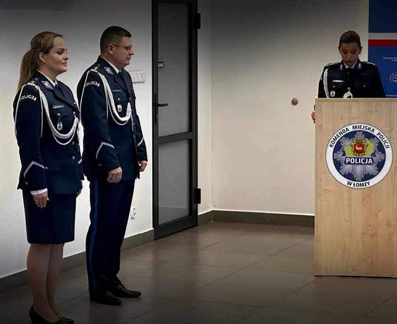 Pożegnanie komendanta miejskiego policji w Łomży