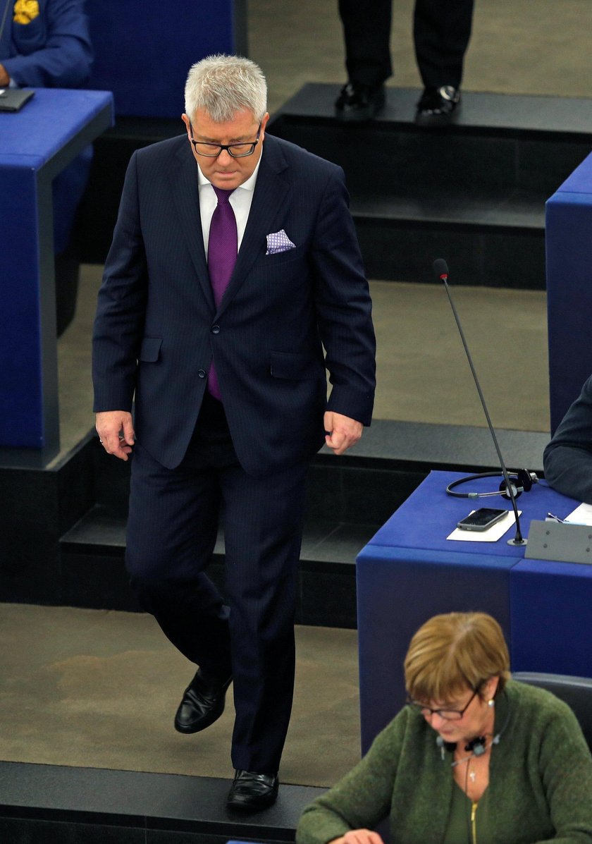 Polish Member of the European Parliament Czarnecki takes part in a voting session at the European Pa