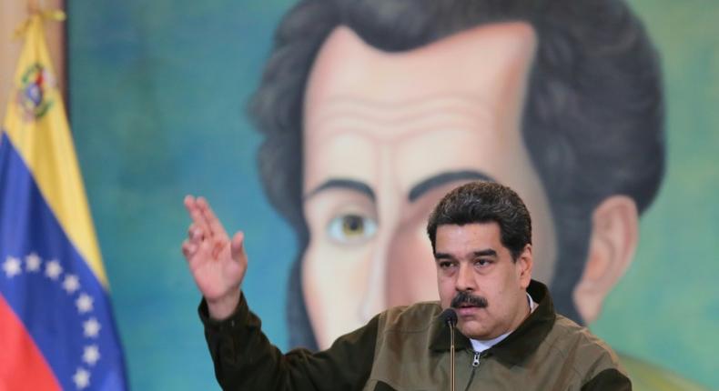 This handout photo released by the Venezuelan presidential press office shows President Nicolas Maduro speaking during a meeting with social and political leaders from Latin America and the Caribbean in Caracas, Venezuela on January 11, 2018