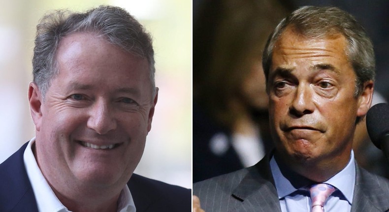 Piers Morgan, left, and Nigel Farage, right, in a composite image.