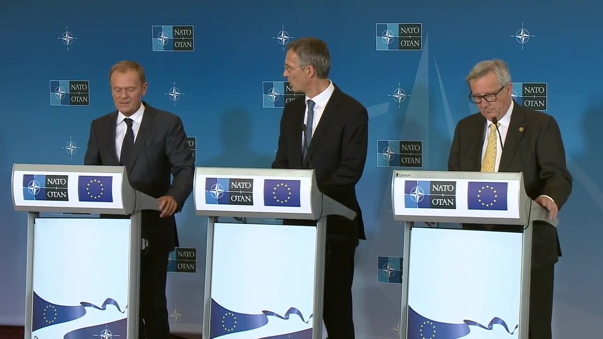 Donald Tusk, Jean-Claude Juncker oraz Jens Stoltenberg