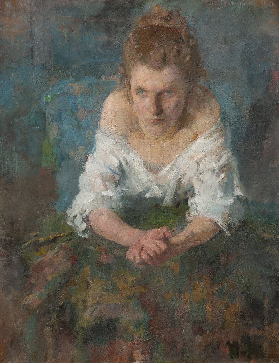 Olga Boznańska, "Kobieta w białej bluzce", 1902