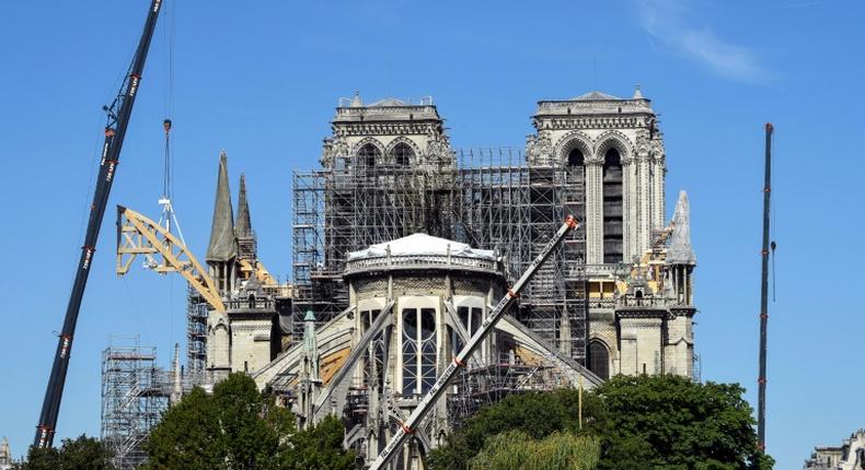 Work to secure the cathedral was suspended on July 25 to allow for decontamination of the lead that had spread during the fire