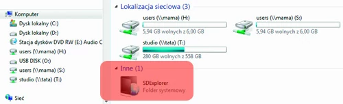 SkyDrive Explorer widoczny jest w systemie jako dysk wirtualny...