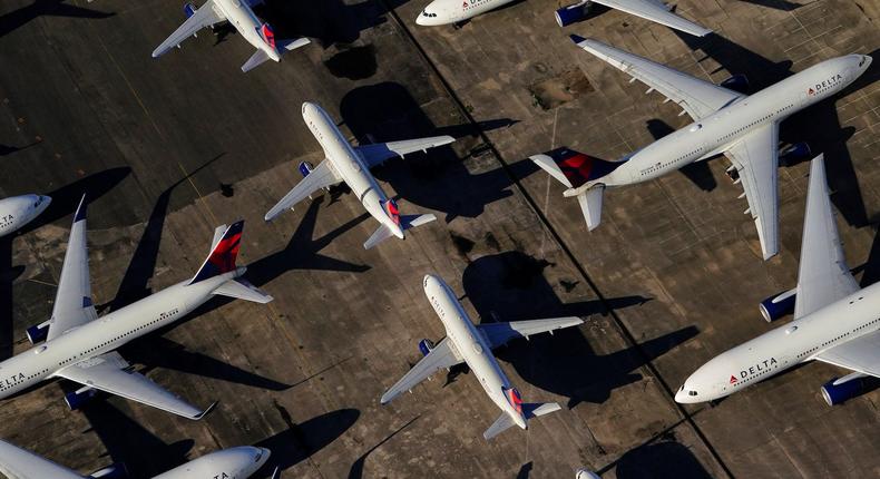 coronavirus planes parked airport alabama birmingham