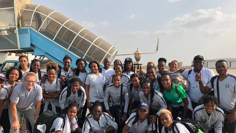 Victorious Super Falcons arrive Abuja from Ghana