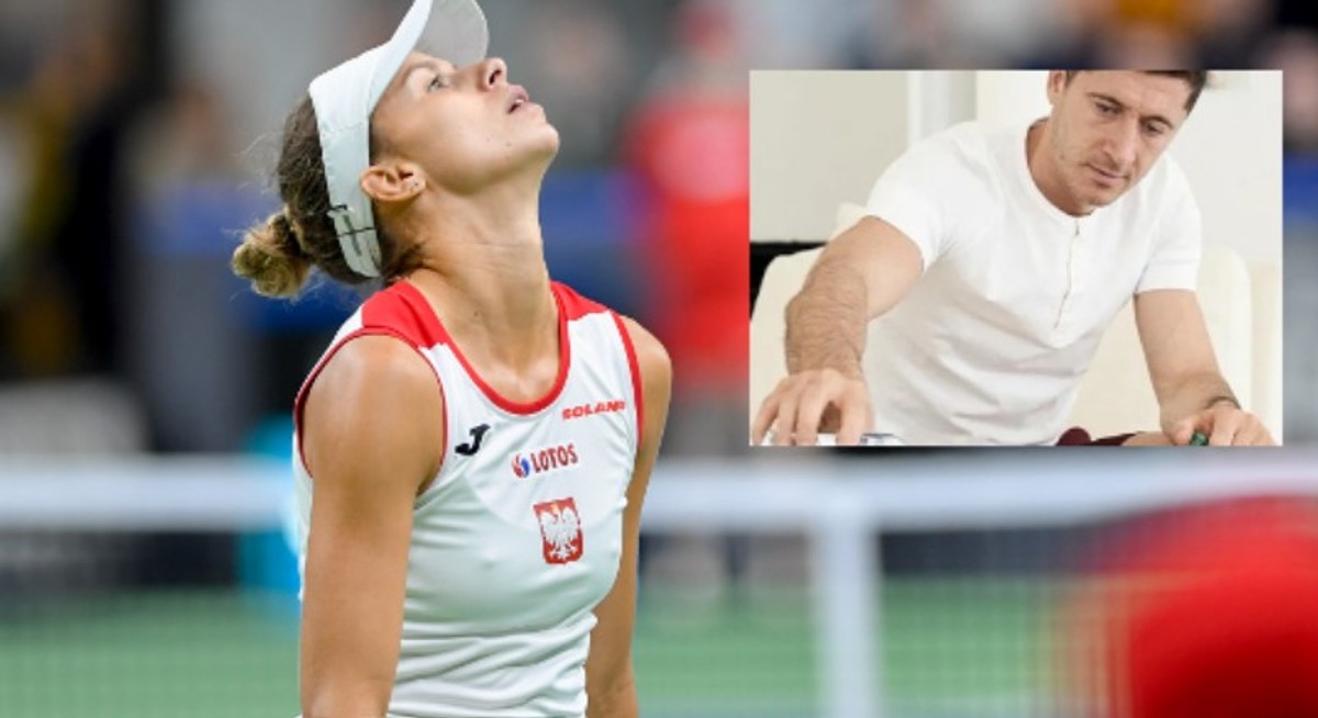 Magda Linette w zabawny sposób "zaczepiła" Roberta Lewandowskiego.