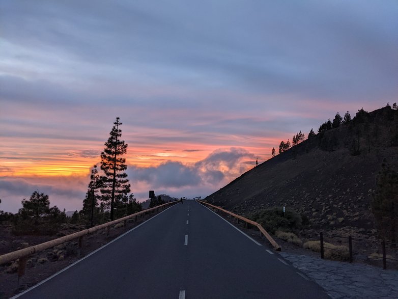 Park Narodowy Teide - okolica Montana Samara podczas zachodu słońca. Teneryfa. 