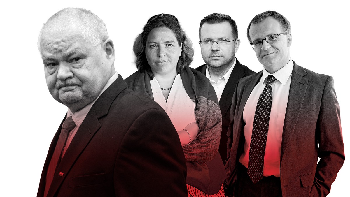 Nowi członkowie RPP: prof. Joanna Tyrowicz, prof. Przemysław Litwiniuk i prof. Ludwik Kotecki i prezes NBP Adam Glapiński