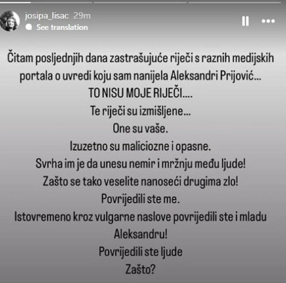 Josipa Lisac objava
