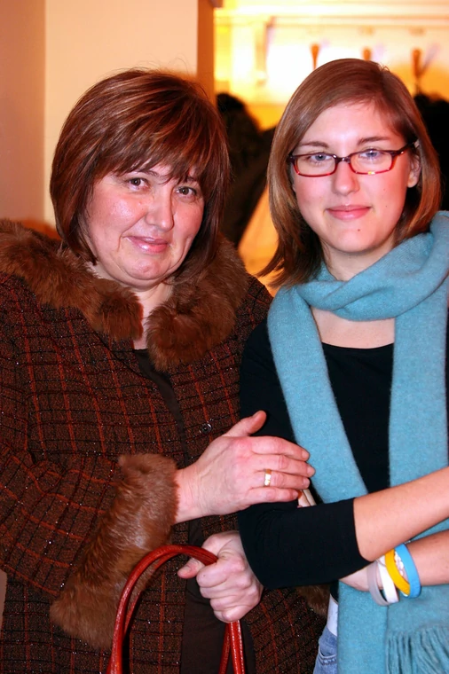 Lidia Niedźwiedzka-Owsiak z córką Ewą w 2005 r.
