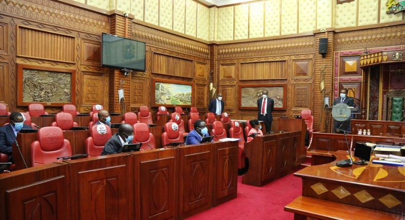 A section of Kenyan MPs in the National Assembly chambers