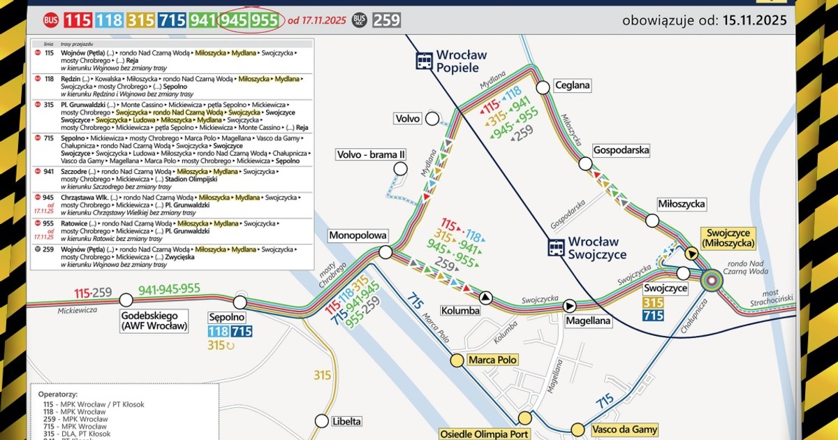 Tak pojadą autobusy przez Swojczyce!