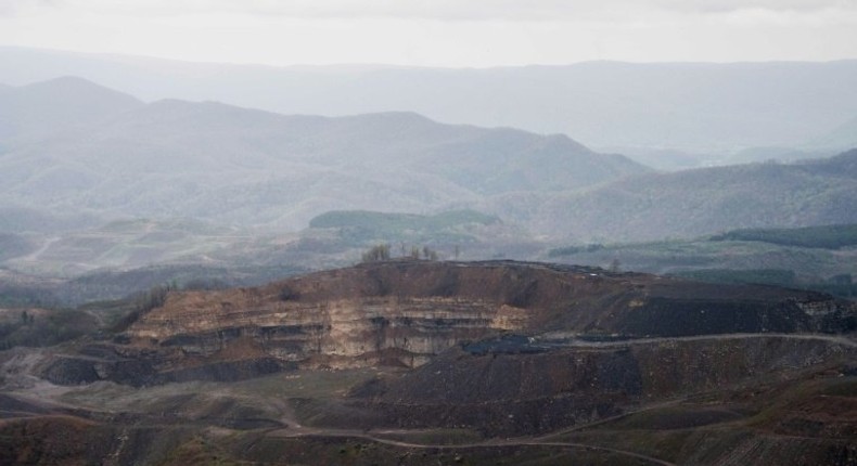 Big businesses say they want to help the transition to clean energy. Pictured here is an unused coal mine in Black Mountain, Virginia.