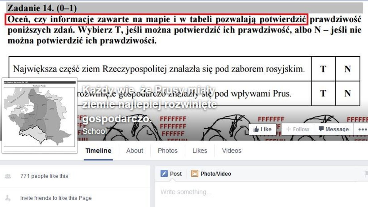 Egzamin gimnazjalny 2015 rozpoczął się 21 kwietnia egzaminem z historii i wiedzy o społeczeństwie. Jedno z pytań, które musieli rozwiązać uczniowie, wzbudziło wiele kontrowersji. W odpowiedzi powstała strona na FB "Każdy wie, że Prusy miały ziemie najlepiej rozwinięte gospodarczo".