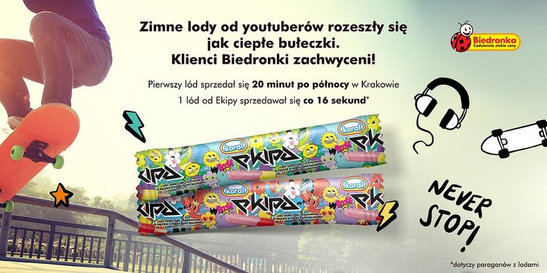 Lody Ekipa dostępne w sieci Biedronka