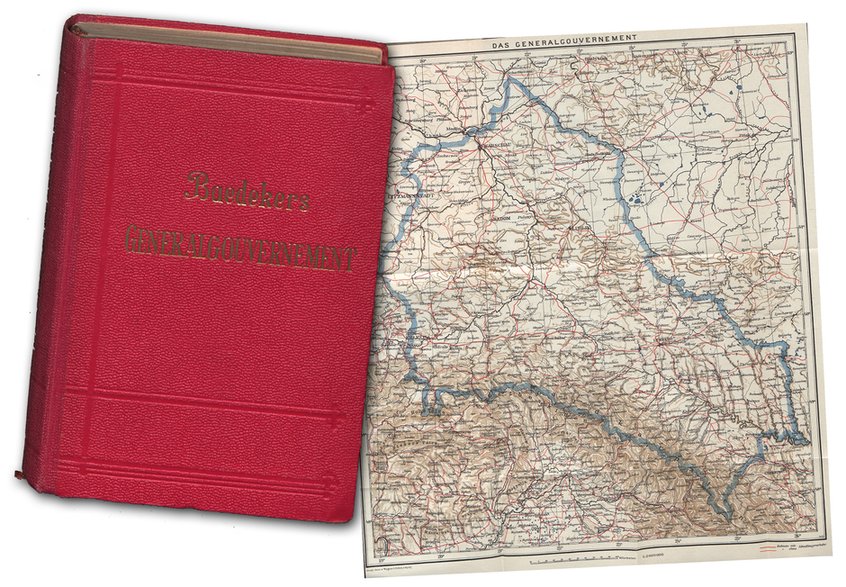 "Das Generalgouvernement : Reisehandbuch" - przewodnik turystyczny wydawnictwa Baedekera po Generalnym Gubernatorstwie z 1943 r. 