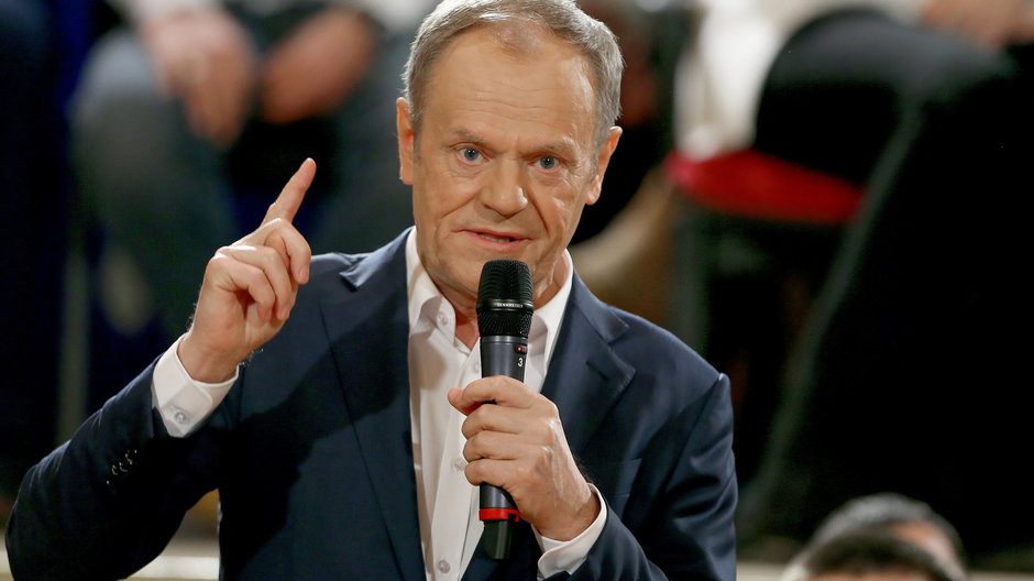 Donald Tusk podczas spotkania z mieszkańcami Żywca