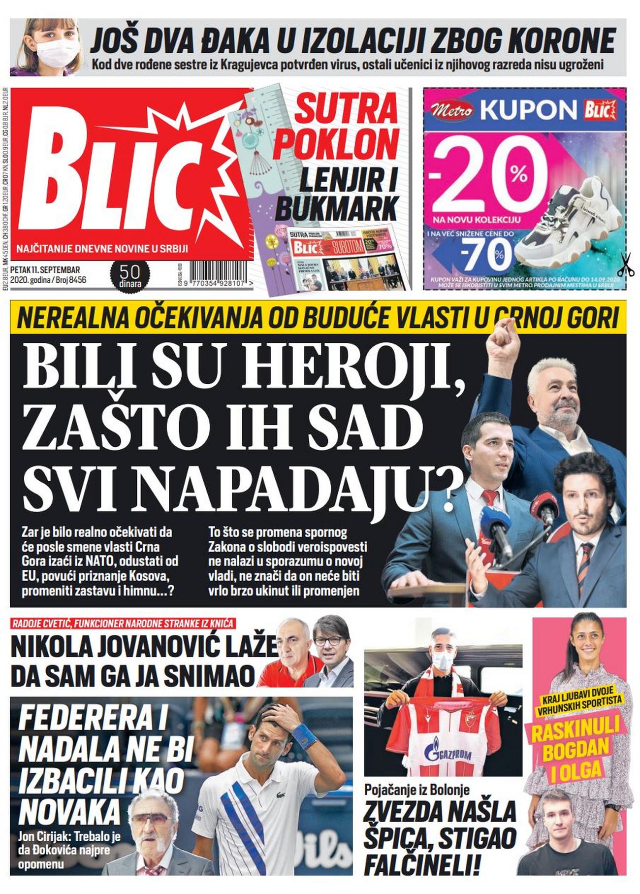 ČITAJTE NOVI "BLIC" ODMAH! Kako su lideri opozicije u Crnoj Gori za manje  od dve nedelje stigli od HEROJA DO IZDAJNIKA