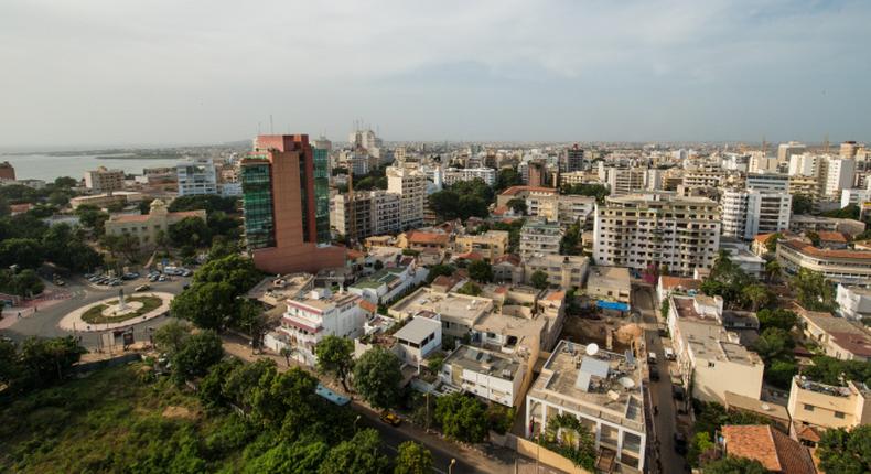 Le quartier du Plateau depuis le toit de la tour Amsa, (Dakar) © Youri Lenquette