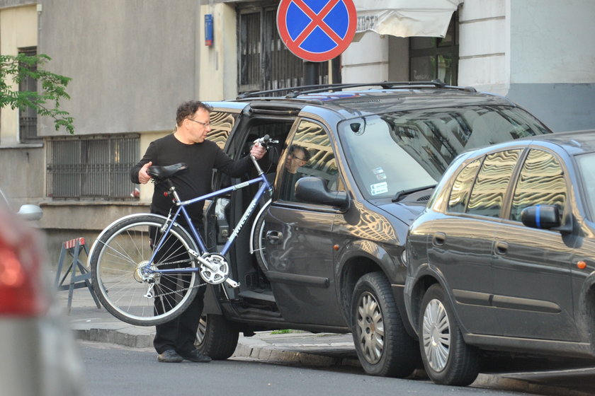 Zbigniew Zamachowski z rowerem