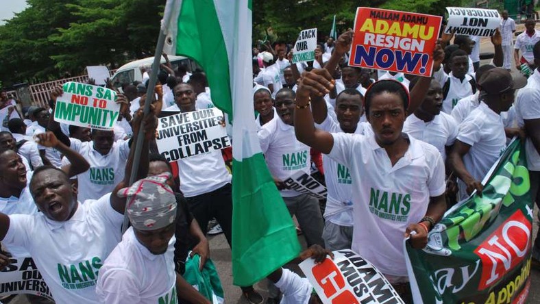 Illustrative Photo: Nigerian students protesting over prolonged ASUU strike.