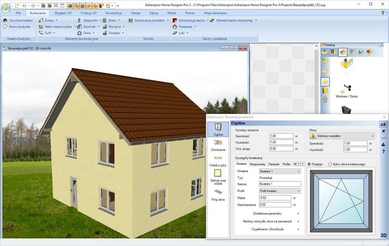 Główne okno programu do projektowania wymarzonych domów - Ashampoo Home Designer Pro 3