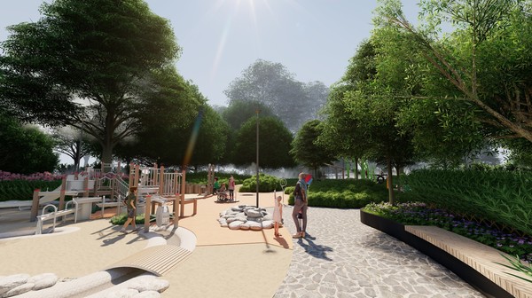 Wodny plac zabaw w Nadodrzańskiej Osadzie Przygody