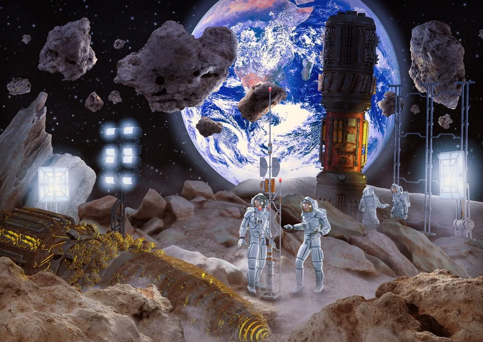 Umetnički koncept rudarenja na asteroidu