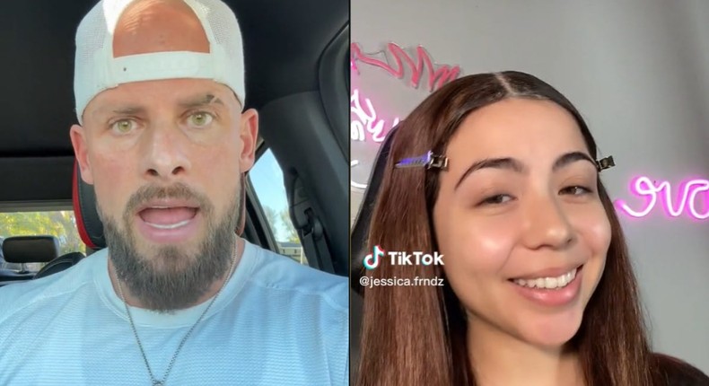 Joey Swoll and Jessica Fernandez.(L) Screenshot/TikTok - thejoeyswoll, (R) Screenshot/TikTok - jessica.frndz