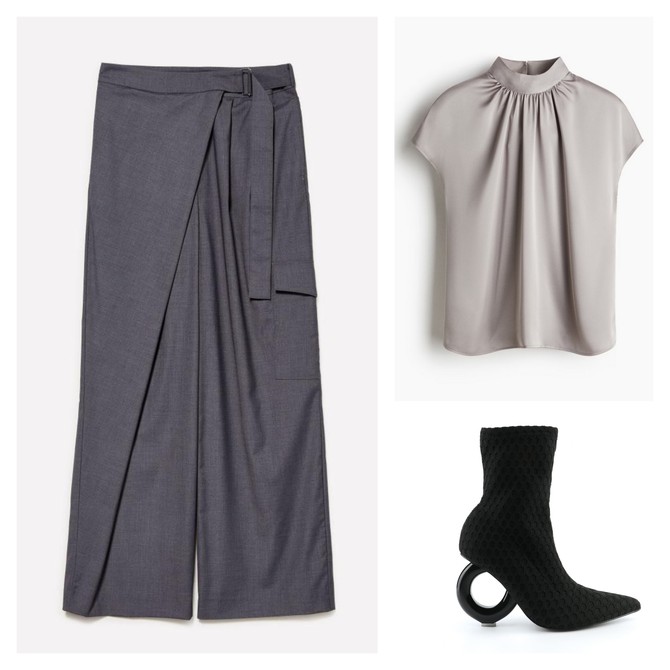 Pantalone „Sisley“, bluza „H&M“, čizme „Ps. Fashion“ 