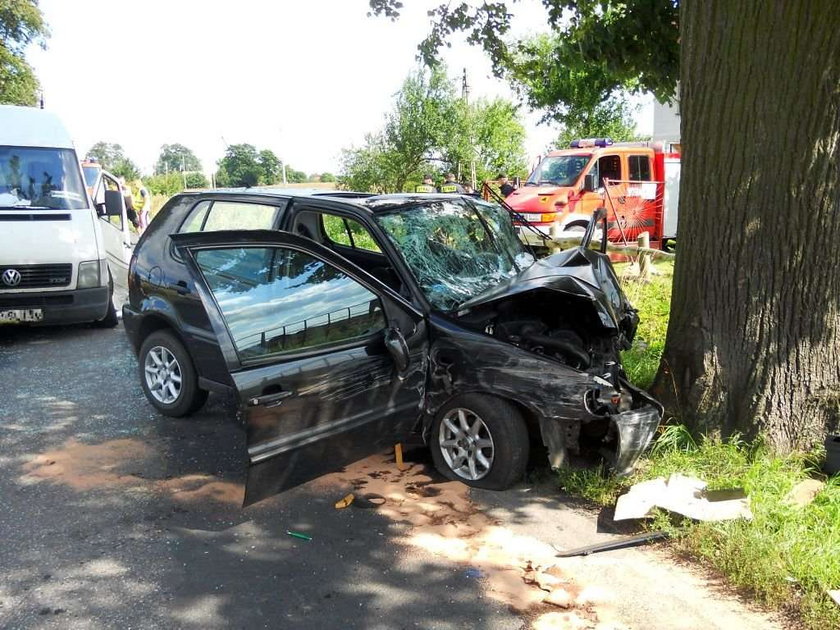 Tragedia na drodze. Auto roztrzaskało się na drzewie