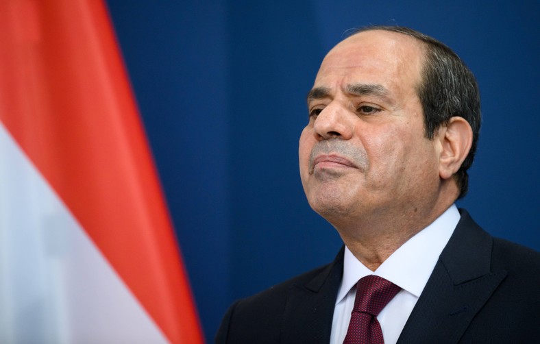 Prezydent Egiptu Abdel Fattah Al-Sisi podczas konferencji prasowej z kanclerzem Niemiec Olafem Scholzem, Berlin, 18 lipca 2022 r.